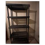Black Plastic 5-Shelf Storage Unit