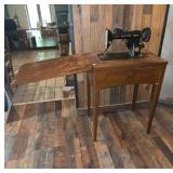 Singer Sewing Machine with Wood Cabinet