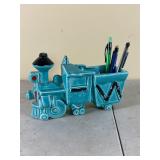 Ceramic Train-Shaped Pen Holder