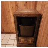 Rustic Wooden Trash Bin Cabinet