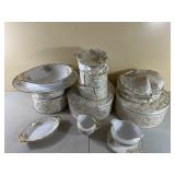 58-Piece Bavaria Dinnerware Set with Gold Accents