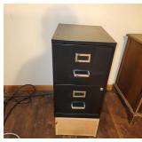 Black 2-Drawer Filing Cabinet with Riser