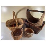 Five Assorted Woven Baskets