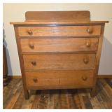 Wooden Four-Drawer Dresser with Backboard