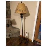 Rustic Pinecone Motif Floor and Table Lamps