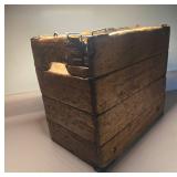 Wooden Storage Box with Metal Reinforcements