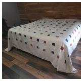King Quilt with Geometric Pattern