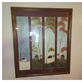 Framed Warren Kimble Print With Four Panels