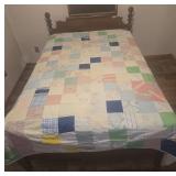 Patchwork Quilt with Floral Patterns, 82x90