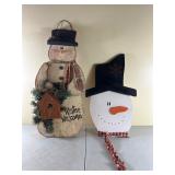 Wooden Snowman Winter Decor Set