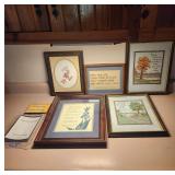 Framed Needlework and Prints