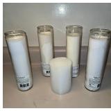 Five White Unscented Candles