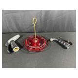 Red Bird Feeder with Nozzles Set