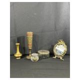 Decorative Vase, Crystal Jars & Vanity Mirror
