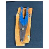 Blue Handled Metal Tin Snips with Case