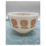 Federal Glass Sunflower Milk Glass Bowl