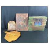 Four Wooden Art Pieces
