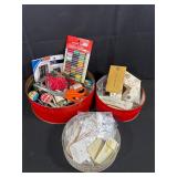 Sewing Supplies in Decorative Tins