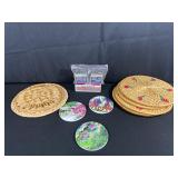 Woven Coasters, Art Discs, and Matches