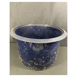 Blue Enamelware Pot with Speckled Finish