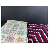 Two Handmade Crochet Afghans