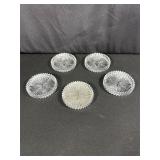 Five Clear Glass Coasters