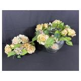 Artificial Floral Arrangements with Glass Vessel