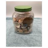 Glass Jar with Assorted Sea Shells