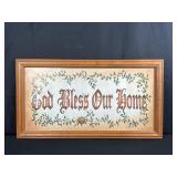 Framed 'God Bless Our Home' Wall Art