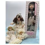 Four Porcelain Dolls Including Rose Collection