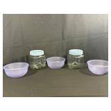 Golden Harvest Jars and Plastic Bowls Set
