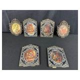 Six Ornate Miniature Framed Pictures