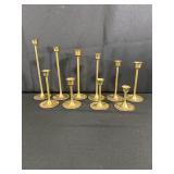10 Brass Candlesticks, Made in Taiwan