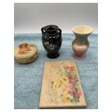 Lot with Vases, Plaque, and Decorative Box