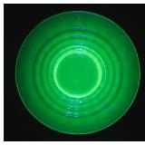 Green Uranium Glass Plate, 10 1/2ï¿½ Diameter