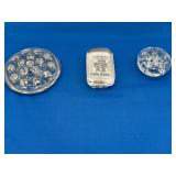 Glass Flower Frogs and Sewing Machine Paperweight