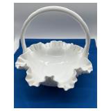 Fenton Hobnail Milk Glass Large Basket