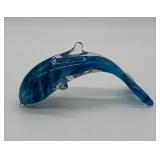 Ron Hinkle Art Glass Dolphin Paperweight