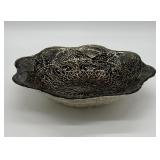 Akcam 8' Glass Bowl with Silver Detailing
