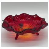 Fenton Art Glass Amberina Petal Bowl, Circa 1930s