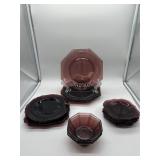 Mid-Century Moroccan Amethyst Glassware Set