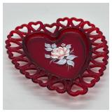 Westmoreland Glass Ruby Heart Dish