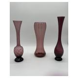 Three Mid-Century Modern Glass Vases
