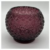L.E. Smith Amethyst Daisy and Button Rose Bowl