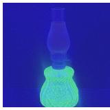 Plume & Atwood Uranium Glass Oil Lamp