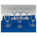 6 Clear Glass Goblets, 5ï¿½ Tall