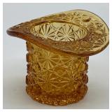 Fenton Daisy and Button Amber Hat Vase