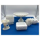 Fenton Milk Glass Hobnail and Lattice Set