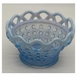 Imperial Glass Laced Edge Bowl in Katy Blue