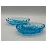 Anchor Hocking Blue Divided Glass Dishes